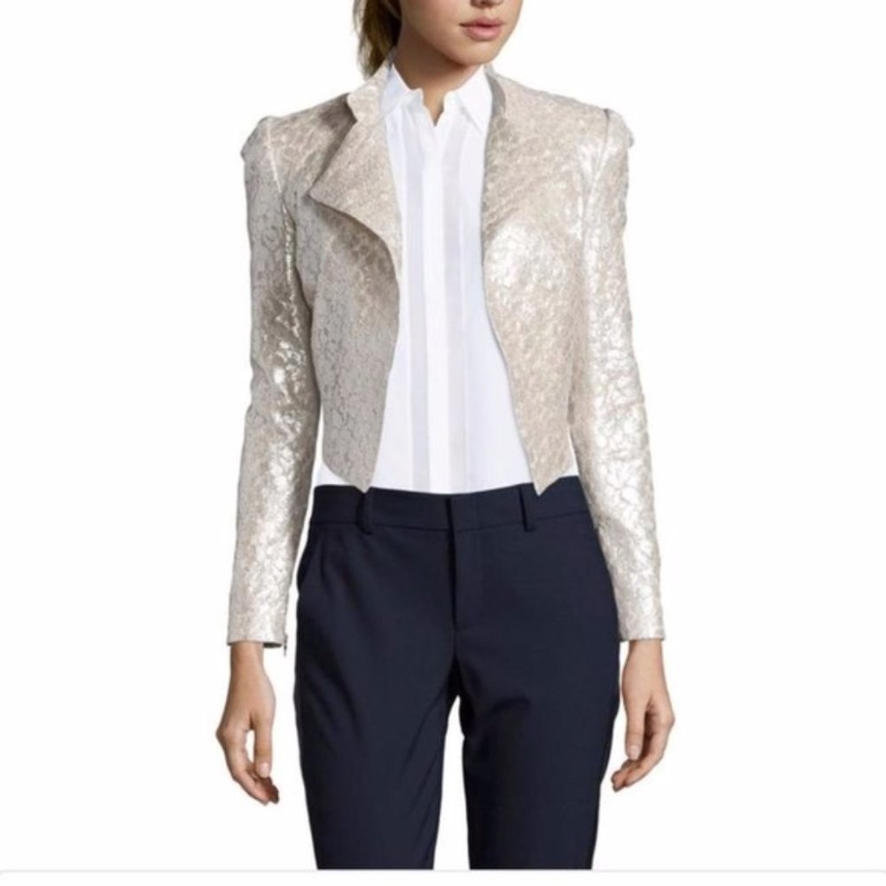 Alice + Olivia Eriko Lace Motorcycle Jacket